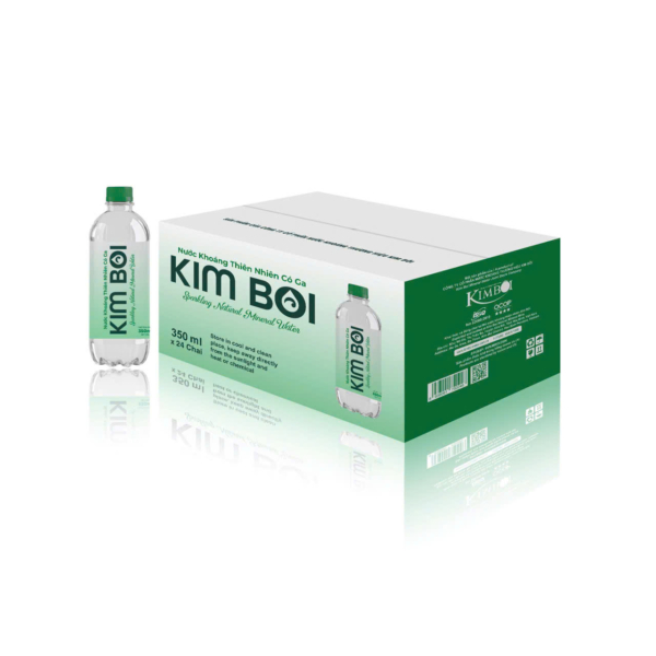 Nước khoáng thiên nhiên Kim Bôi có Ga đóng chai 350ml (thùng 24 chai) - Ảnh 2