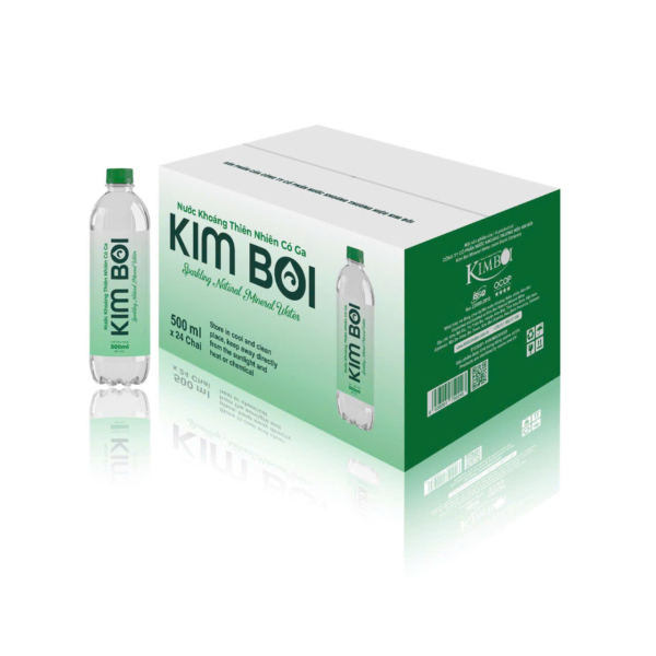 Nước khoáng thiên nhiên Kim Bôi có Ga đóng chai 500ml.(thùng 24 chai) - Ảnh 2