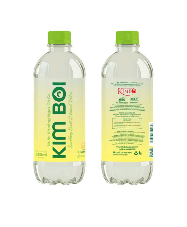 Nước khoáng thiên nhiên Kim Bôi có Ga đóng chai 500ml.