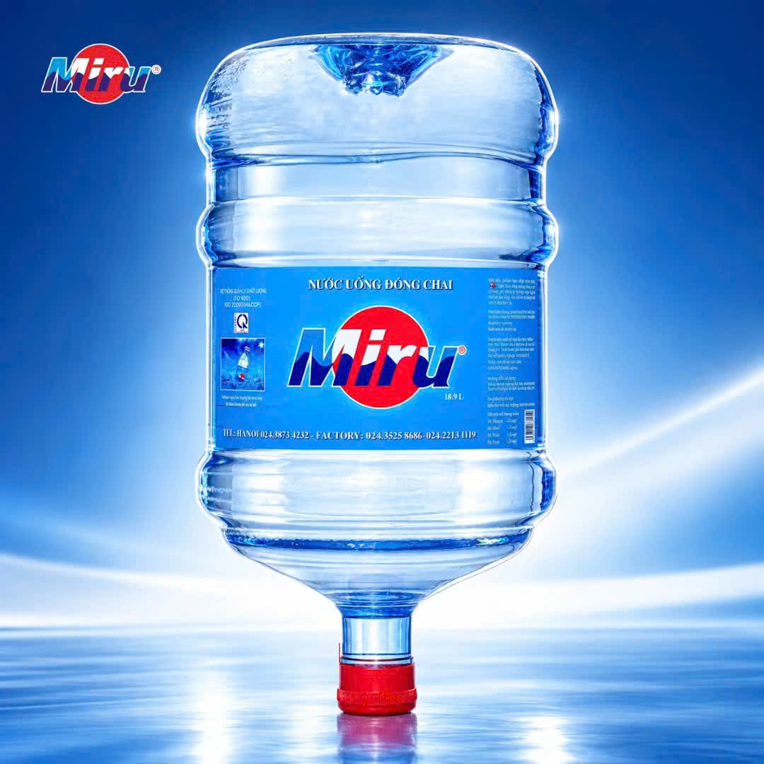 Nước tinh khiết Miru bình 19L (không vòi)
